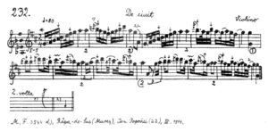 Bartók’s transcription of a violin tune, No. 232 (1912)